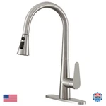 Pusu 18 Inch High Brushed Nickel Kitchen Faucet With Pull Down Sprayer, Single. Fixed Price $54.70.