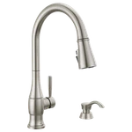 Delta Hazelwood 1H Pull-down Kitchen Faucet Stainless-certified Refurbished. Fixed Price $188.10.