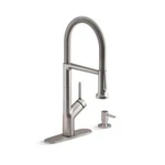 Kohler Setra Professional Kitchen Sink Faucet With Soap Dispenser Stainless. Fixed Price $170.26.