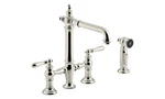 Kohler K-76519-4-SN Artifacts Bridge Kitchen Faucet W/ Side Spray, Polished Nick. Fixed Price $930.00.