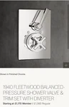 Rh Restoration Hardware 1940 Fleet Wood Balanced Pressure Shower Valve Diverter. Fixed Price $299.00.