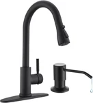 Kitchen Faucet With Soap Dispenser, Stainless Steel Sink Pu. Fixed Price $117.99.