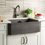 Native Trails NSKD3321-S Farmhouse Double Bowl Kitchen Sink Slate. Fixed Price $1755.00.