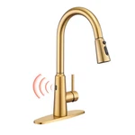 Tohlar Gold Touchless Kitchen Sink Faucet, Smart Bar Faucets Brushed. Fixed Price $141.44.
