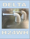 Delta H24WH White Sm Two Lever Metal Faucet Handles Genuine Part. Fixed Price $20.00.
