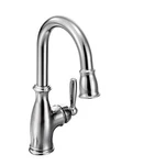 Moen Brantford Chrome One-handle High Arc Pulldown Bar Faucet Model #5985. Fixed Price $350.00.