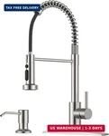 Forious Kitchen Faucet With Soap Dispenser, Stainless Steel Sink. Fixed Price $83.35.