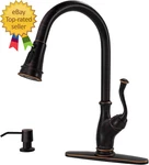 Oil Rubbed Bronze Kitchen Faucet With Soap Dispenser, Stainless Steel. Fixed Price $104.99.