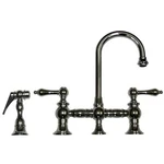 Whitehaus 2-HANDLE Bar Bridge Faucet, Side Sprayer In Polished Chrome. Fixed Price $449.99.