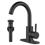 Kohonby Matte Black Bathroom Sink Faucet Single Hole, Modern Handle Ba.... Fixed Price $62.41.