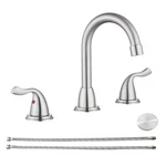Rkf Bathroom Faucets For Sink 3 Hole Brushed Nickel 8 Inch Widespread. Fixed Price $51.48.