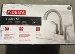 Delta Faryn Brushed Nickel Bathroom Faucet 25822LF-SS W/pop-up Drain Open Box. Fixed Price $65.00.