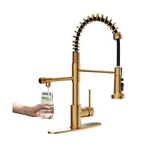 Gimili Brushed Gold Drinking Water Faucet 3 IN1 Commercial Style Pull-down Si.... Fixed Price $206.23.