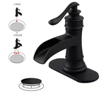 Bwe Waterfall Hole Single-handle Low-arc Bathroom Faucet With Pop-up Drai. Fixed Price $43.78.