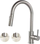 Hotis Kitchen Sink Faucet Brushed Nickel With Pull Down Sprayer, Single Hole Sta. Fixed Price $44.99.