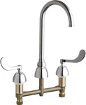 Chicago Faucets 786-GN2FCXKABCP Ecast Two Handle Widespread Sink Chrome. Fixed Price $577.13.