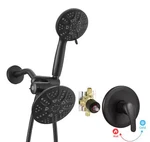 New Bwe Single-handle 6-SPRAY Dual Shower Faucet 1.8 Gpm W/ Valve Matte Black. Fixed Price $98.00.