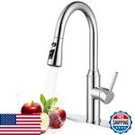 Kitchen Faucet Pull Down Sprayer Chrome Stainless Steel Single Handle Rv Laundry. Fixed Price $106.43.