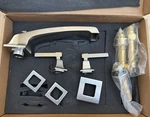 Restoration Hardware Dillon Lever Handle Deck Mount Tub Satin Nickel Faucet Set. Fixed Price $695.00.