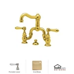 Rohl A1419LPIB-2 Italian Bath Acqui Deck Mounted Lavatory Bridge Faucet In. Fixed Price $1353.00.