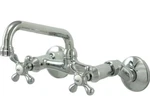 Kingston Brass KS213C Adjustable Center Wall Mount Kitchen Faucet, 7", Polished. Fixed Price $77.99.