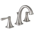 Pemberly Row 2 Handle Brass Bathroom Faucet Satin Nickel 8 Inch. Fixed Price $278.41.