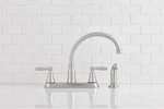 Moen Hutchinson Two Handle High Arc Stainless Kitchen Sink. Fixed Price $250.00.