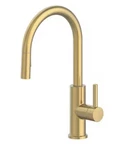 Allen + Roth Harlow Simplefit Brushed Gold Single Handle W/ Soap - No Deckplate. Fixed Price $69.97.
