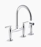 Kohler Edalyn K-28356-CP Widespread Bridge Kitchen Faucet Spray Polished Chrome. Fixed Price $398.00.