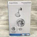Aqua Vista 10TS12H-CH-AV Silver Single Handle Tub Shower Faucet. Fixed Price $35.00.