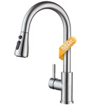 Hiqufet Kitchen Faucet With Pull Down Sprayer Single Handle High Arc. Fixed Price $46.97.