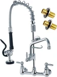 Agahpay Commercial With Sprayer 8 Inch Center Wall Mount Lsink Faucet,. Fixed Price $150.00.