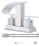 Kingo Waterfall Bathroom Sink Faucet Brushed Nickel With Two Handles, Metal.... Fixed Price $40.00.