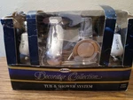 Sisco Solid Brass Decorator Collection Porcelain Handle Tub & Shower Faucet. Fixed Price $54.99.