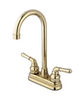 Magellan KB492 2-HANDLE 2-HOLE Bar Faucet, Polished Brass". Fixed Price $90.00.