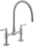Kohler K-7337-4-S Hirise Stainless Deck Mount Bridge Kitchen Faucet, Polished. Fixed Price $1499.00.