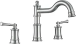 Elegant Roman Bathtub Faucet - Widespread Deck Mount, Brush Nickel Finish. Fixed Price $266.99.