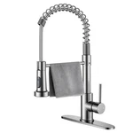 Durable Kitchen Sink Faucet With Sprayer 1-3 Hole 360 Rotatable Pull Out Brushe. Fixed Price $72.97.