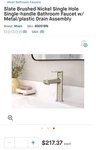 Cleveland Faucet Group 40015BN Slate Brushed Nickel 1H Lav Lever Handle. Fixed Price $150.00.