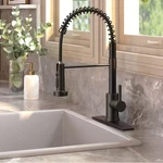 Androme Pull-down Coil Spring Kitchen Faucet Single Handle Matte Black. Fixed Price $34.99.