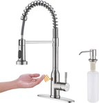 Brushed Nickel Smart Touchless Kitchen Faucet With Pull Down Sprayer. Fixed Price $129.99.