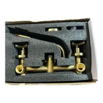 Fashion Boutique Double Handle Wall Mount Faucet, Brushed Gold. Fixed Price $49.99.