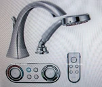 Moen Voss Iodigital High Arc Roman Tub Faucet W/handshower Chrome T9694. Fixed Price $339.95.