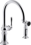 Kohler K-99262-CP Artifacts 1.5 Gpm Single Hole Kitchen Faucet With Side Spray. Fixed Price $360.00.