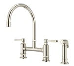 Pfister Port Haven LG31-TDS Widespread Bridge Kitchen Faucet Stainless Steel New. Fixed Price $458.00.