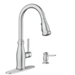 Moen 87161SRS Single Handle Pull-down Kitchen Faucet Soap Dispenser. Fixed Price $180.49.