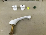 Eljer 558-4119-14 Widespread Lav Sink Faucet, White/ Chrome Finish No Handles. Fixed Price $349.00.