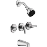 Glacier Bay Triple Handle 1-SPRAY Tub Shower Faucet 1.8 Gpm In Chrome Watersense. Fixed Price $122.14.