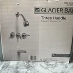 Glacier Bay Aragon 3 Handle 1-SPRAY Tub & Shower Faucet + Valve, Chrome Finish. Fixed Price $36.99.