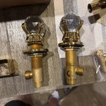 Gold Bathroom Sink Faucet 3 Holes Basin Vanity Mixer Taps Led Waterfall Spout/i. Fixed Price $29.99.